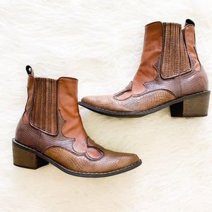 COCONUTS MATISSE Brown Cowboy Ankle Boots Western